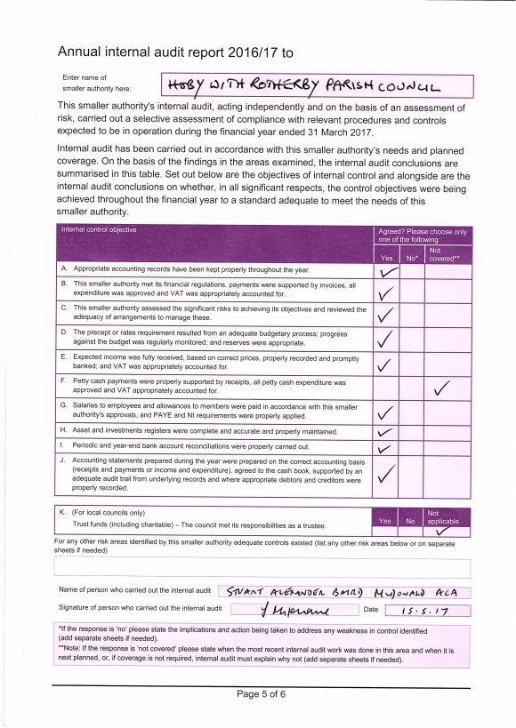 Internal Audit report Section 4